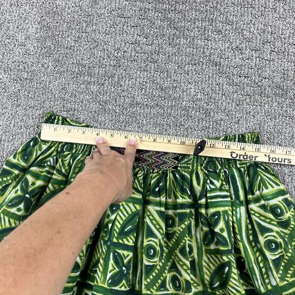 Vanessa Virginia Skirt Womens 10 Green Anthropologie Boho Geometric Embroidered - Picture 8 of 10